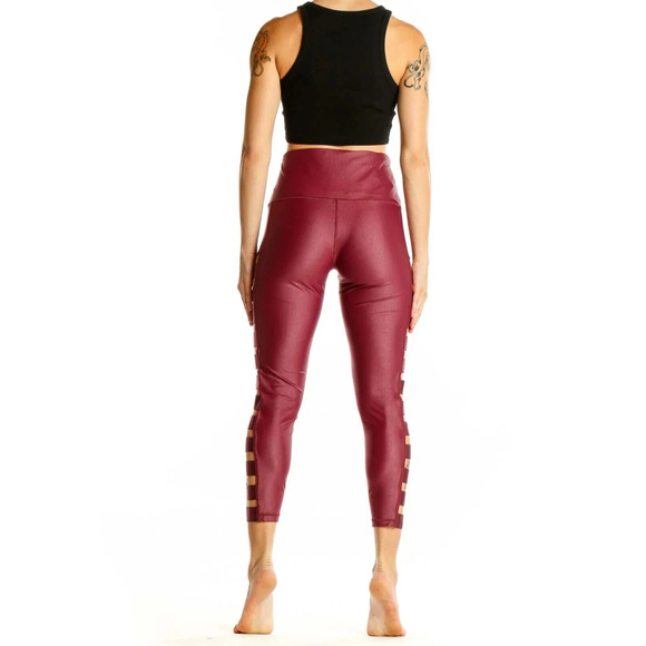 Victoria Sport Knockout HighWaist Burgundy Leggings With Side Cutout Detail Sz S - Picture 3 of 9